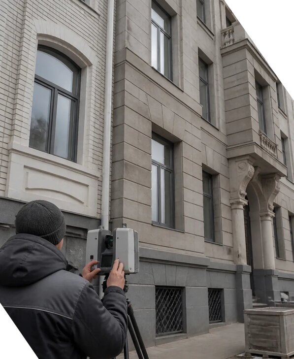 Лазерное сканирование фасадов зданий для обследования в Абакане